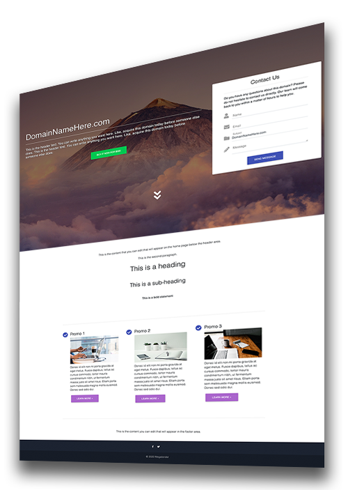 MegaLander Full Screen Domain Sales Lander